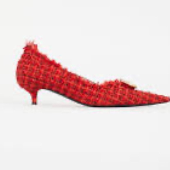 NWOT Balenciaga Tweed Knife Kitten Heel D'orsay Pumps Tweed with Dust Bag - Picture 3 of 14